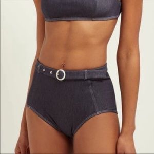 Solid & Striped The Jean Denim Bikini Briefs Swim Bottoms Small
